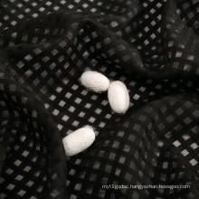 15%SILK 85%WOOL Black wool silk blend fabrics for home textile